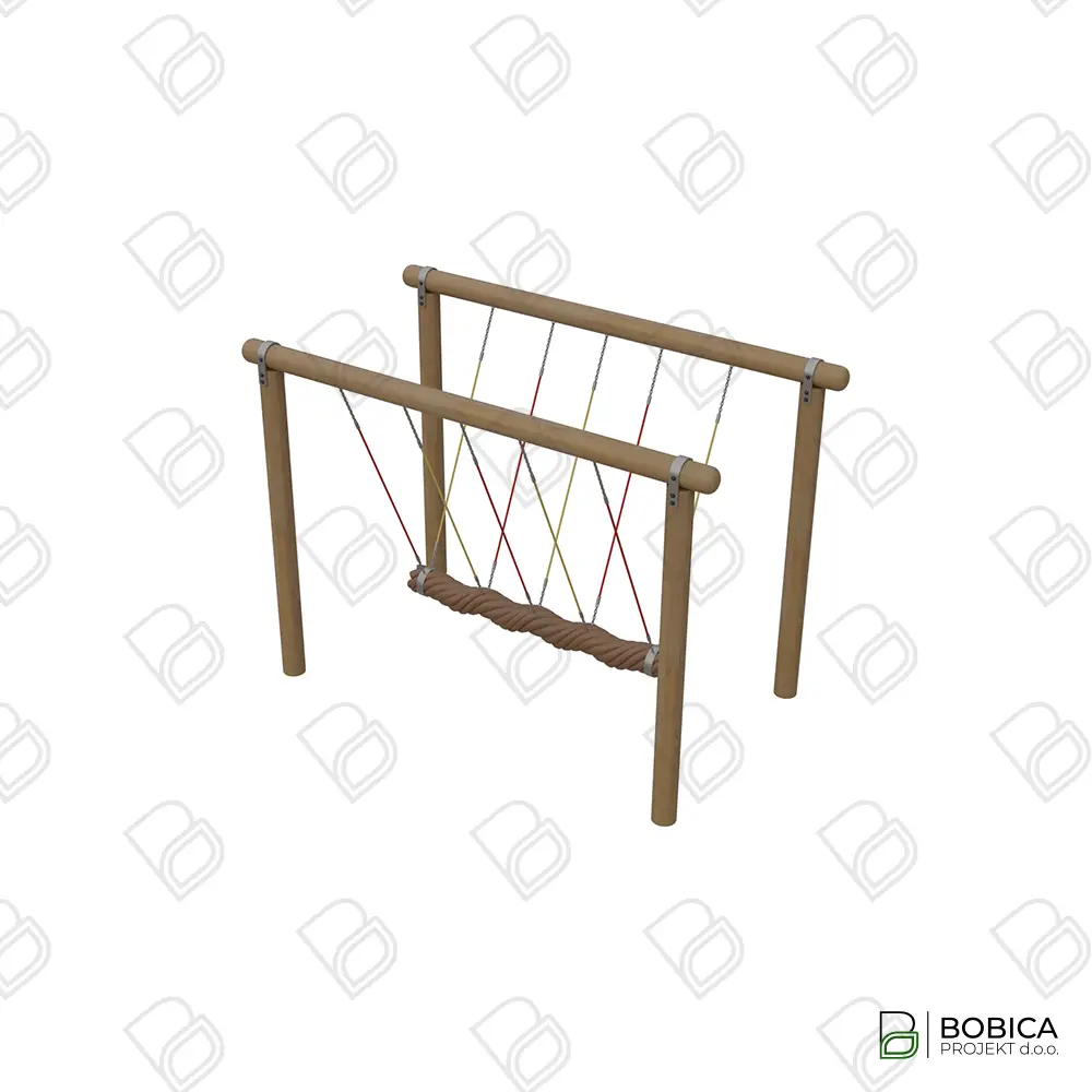 Drvena ljuljačka s užetom za više djece - "Rope Beam Swing"
