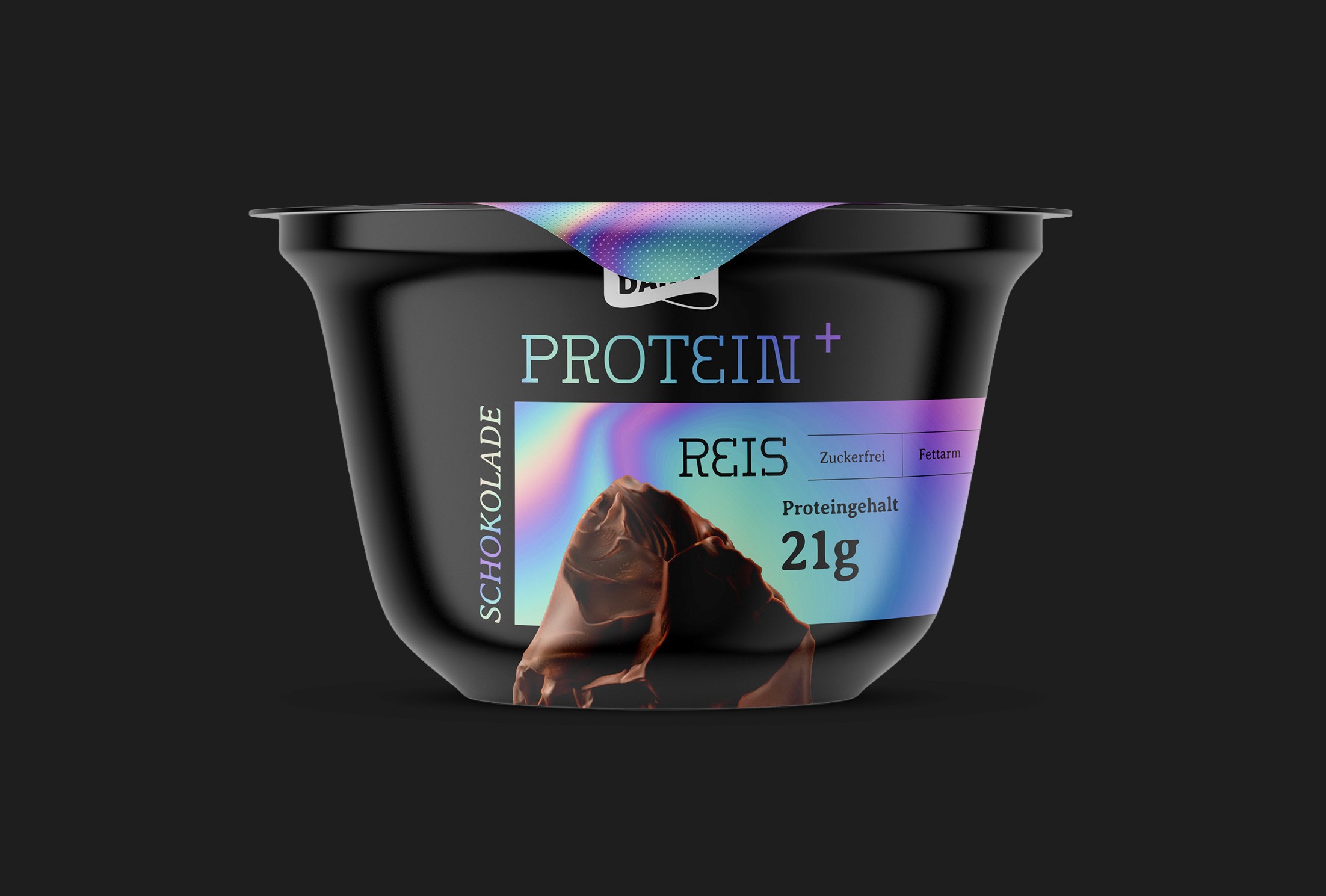 Packaging Design für die Protein Food Linie – lautes, selbstbewusstes Verpackungsdesign mit moderner Typografie und klarer Struktur
