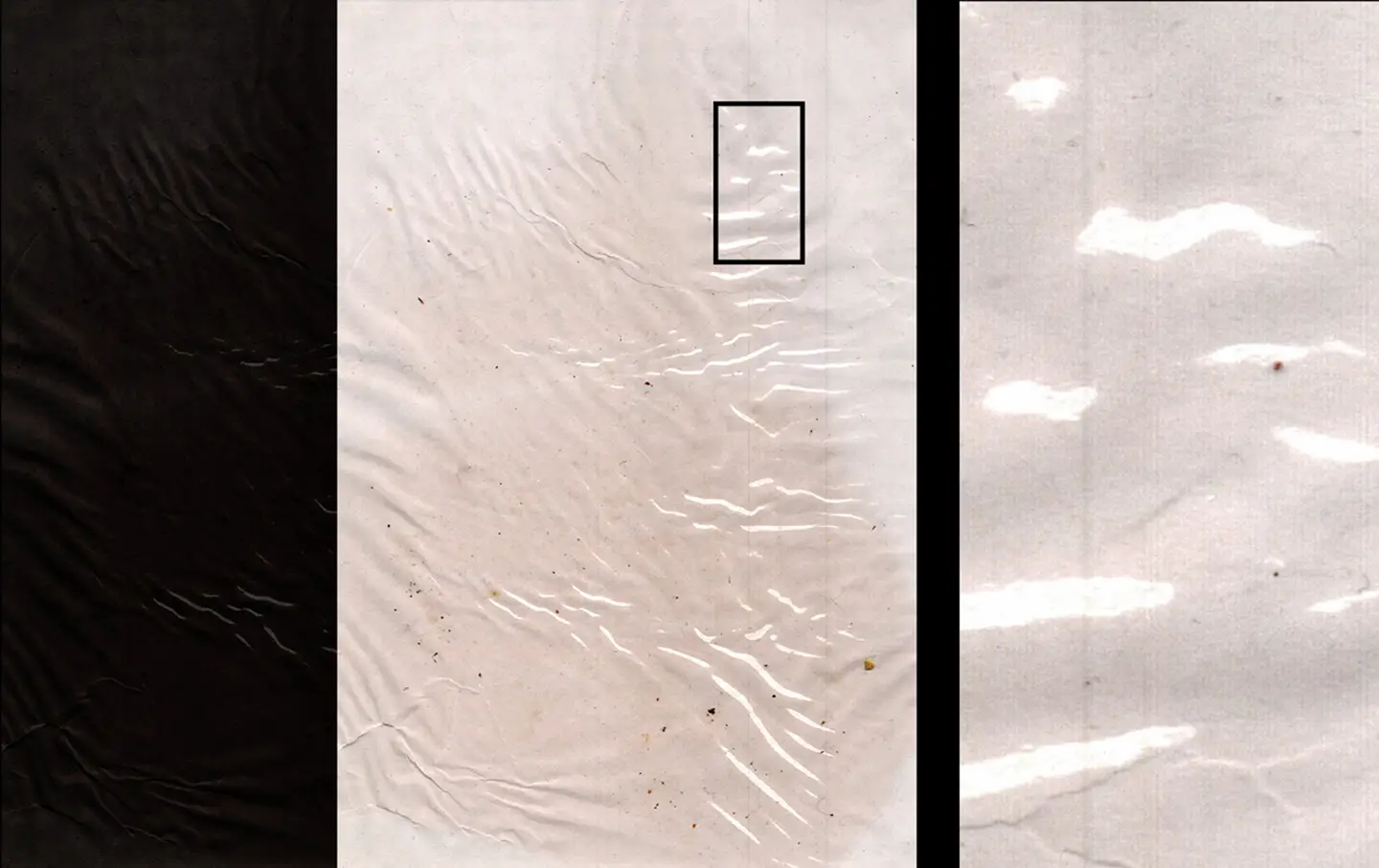 Raw Scan Archive macro detail view featuring authentic document scan lines streaks and surface imperfections