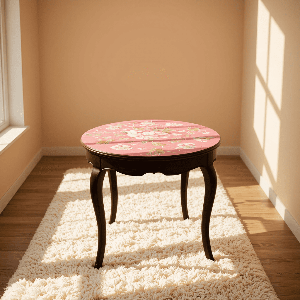 product photography of round decorative table