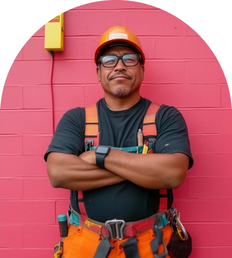 Hombre latino con brazos cruzados