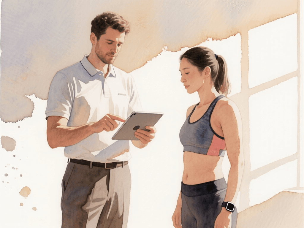 A physiotherapist examines her patient’s perfect plan.