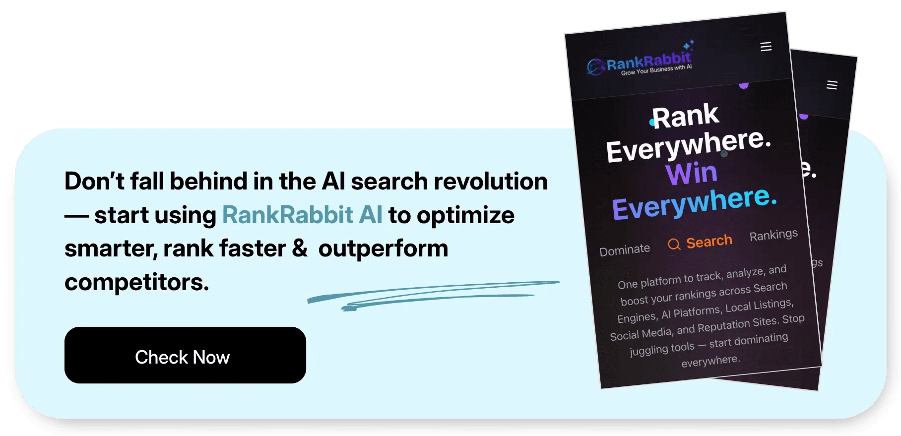 Call-to-action for Rank Rabbit AI