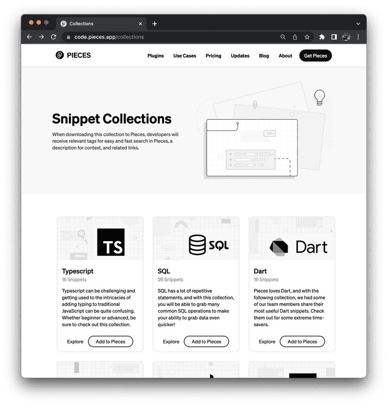 Pieces code snippet collections.