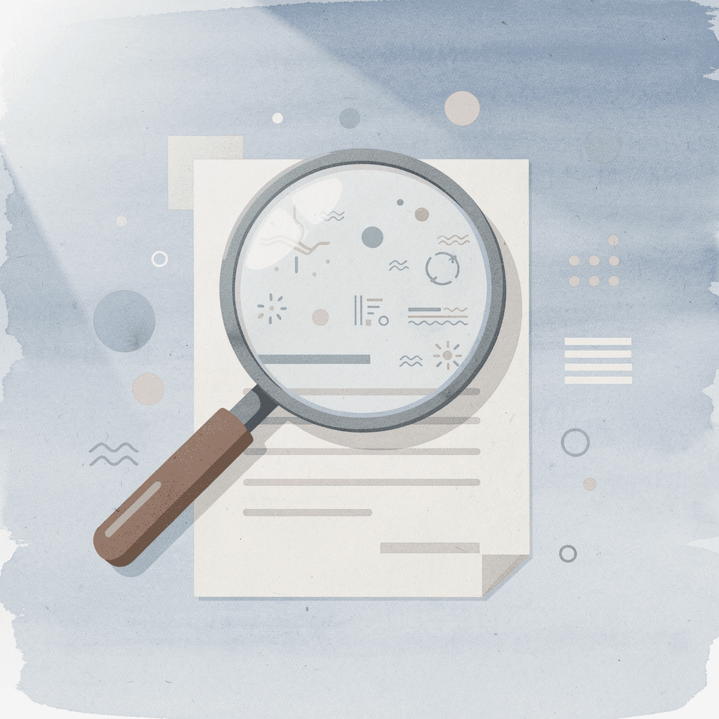 Magnifying glass examining t-shirt design for quality verification