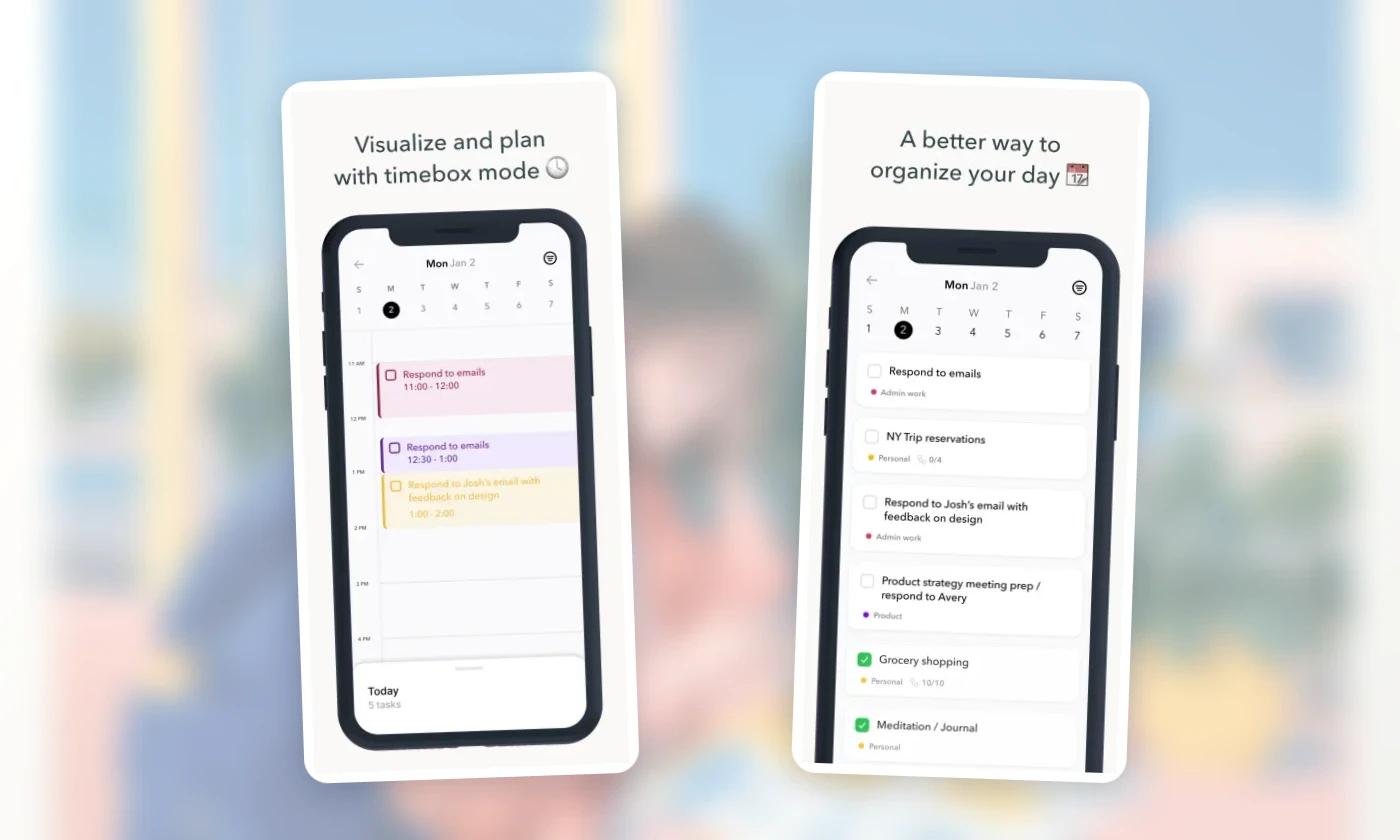 Official Ellie screens showing study tasks around a calendar and a daily list.