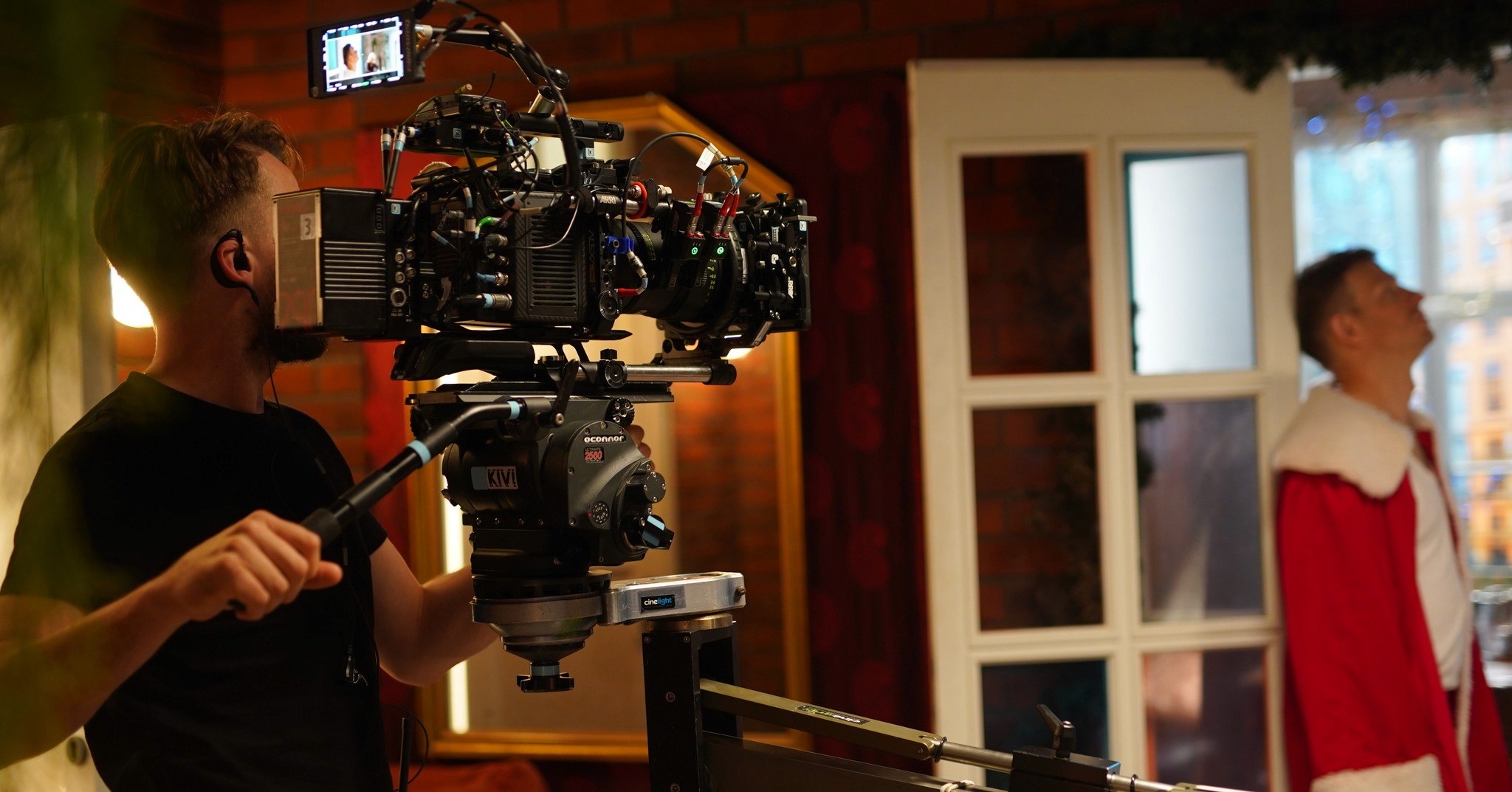 a woman wearing headphone