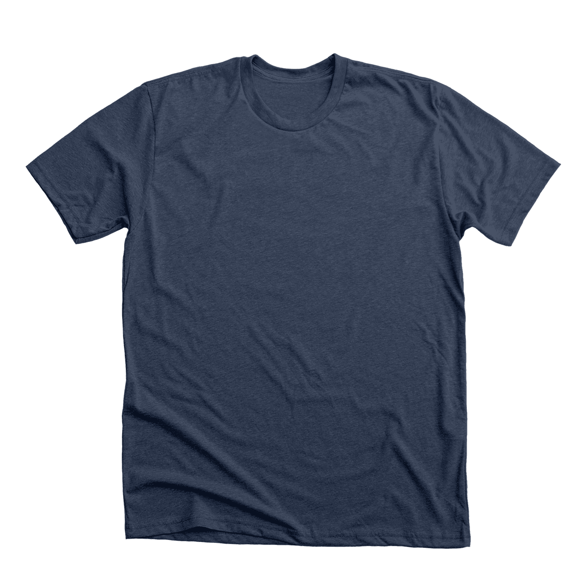 Navy blue t-shirt on isolated white background.
