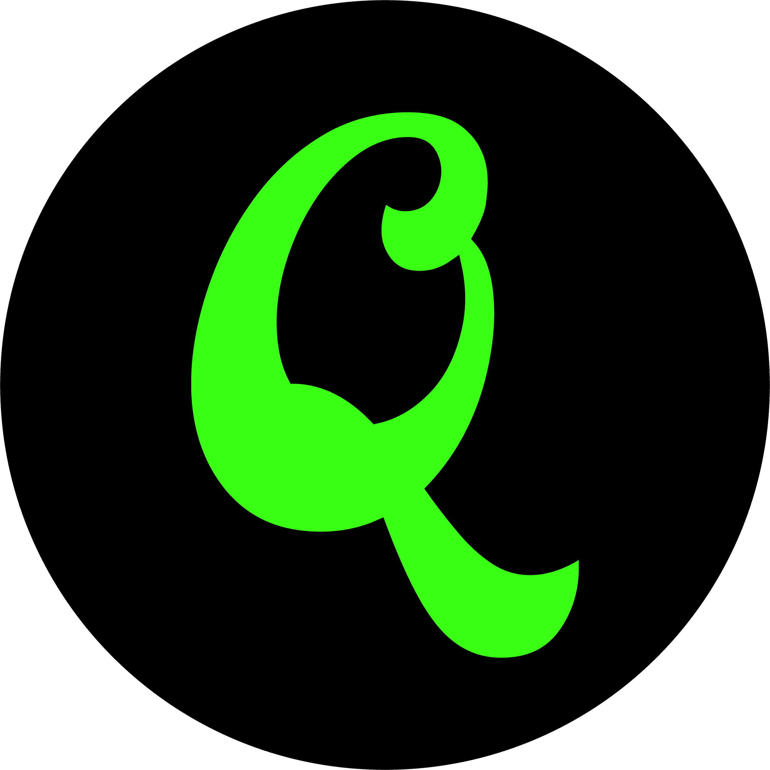 A white icon on a blue background