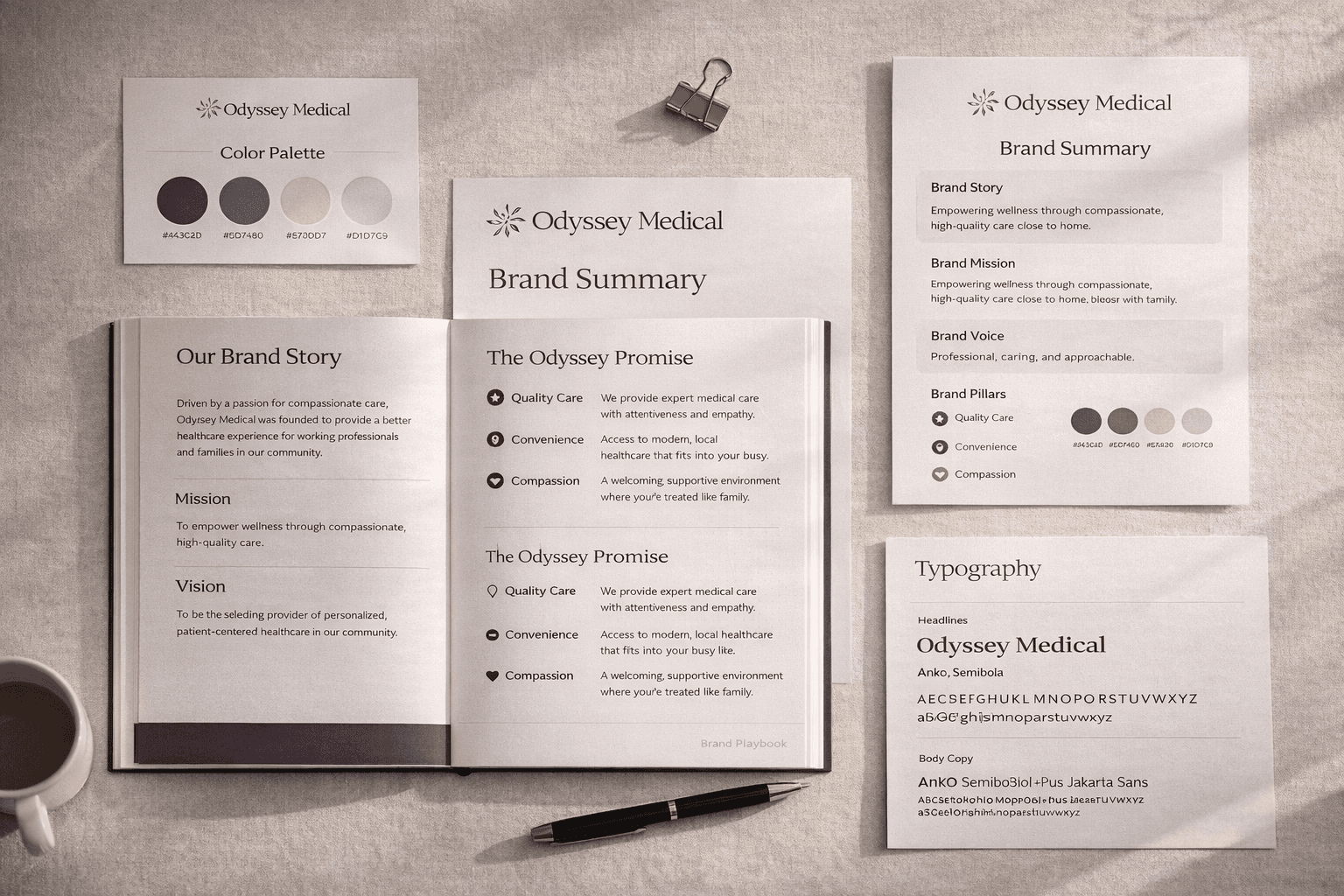 Healthcare brand clarity playbook and visual identity strategy by Studio Odyssey Los Angeles