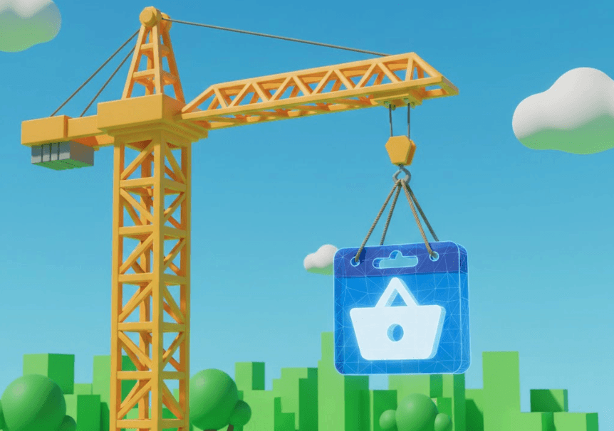 Ein Kran trägt ein Google CSS Center für Agenturen