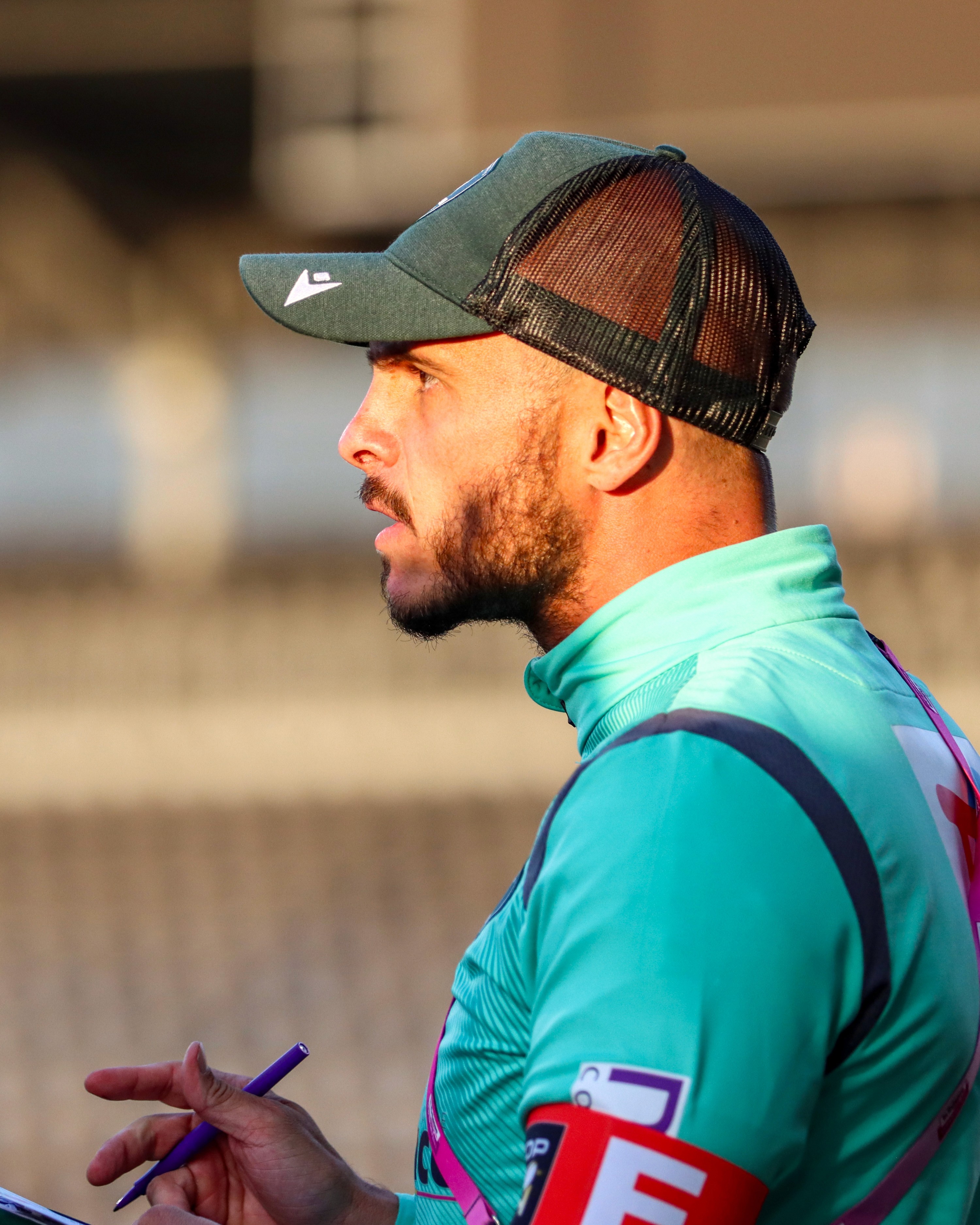 Athlete winning a race