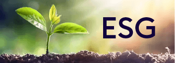 ESG concept with green plant growing from soil.