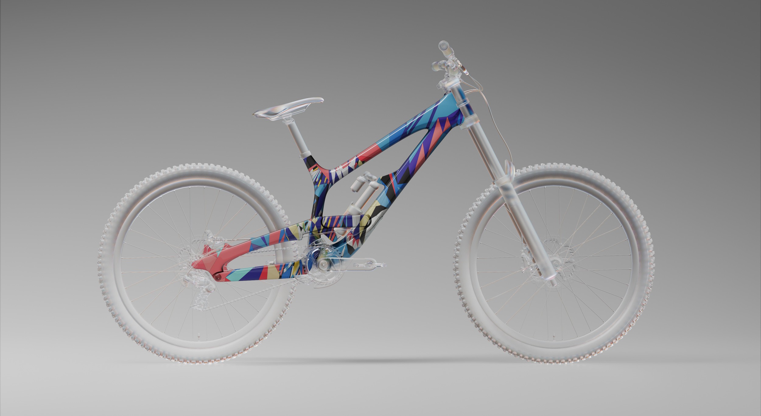 Colorfull Mountain bike frame by Alex H rendered with Redshift MTB YT