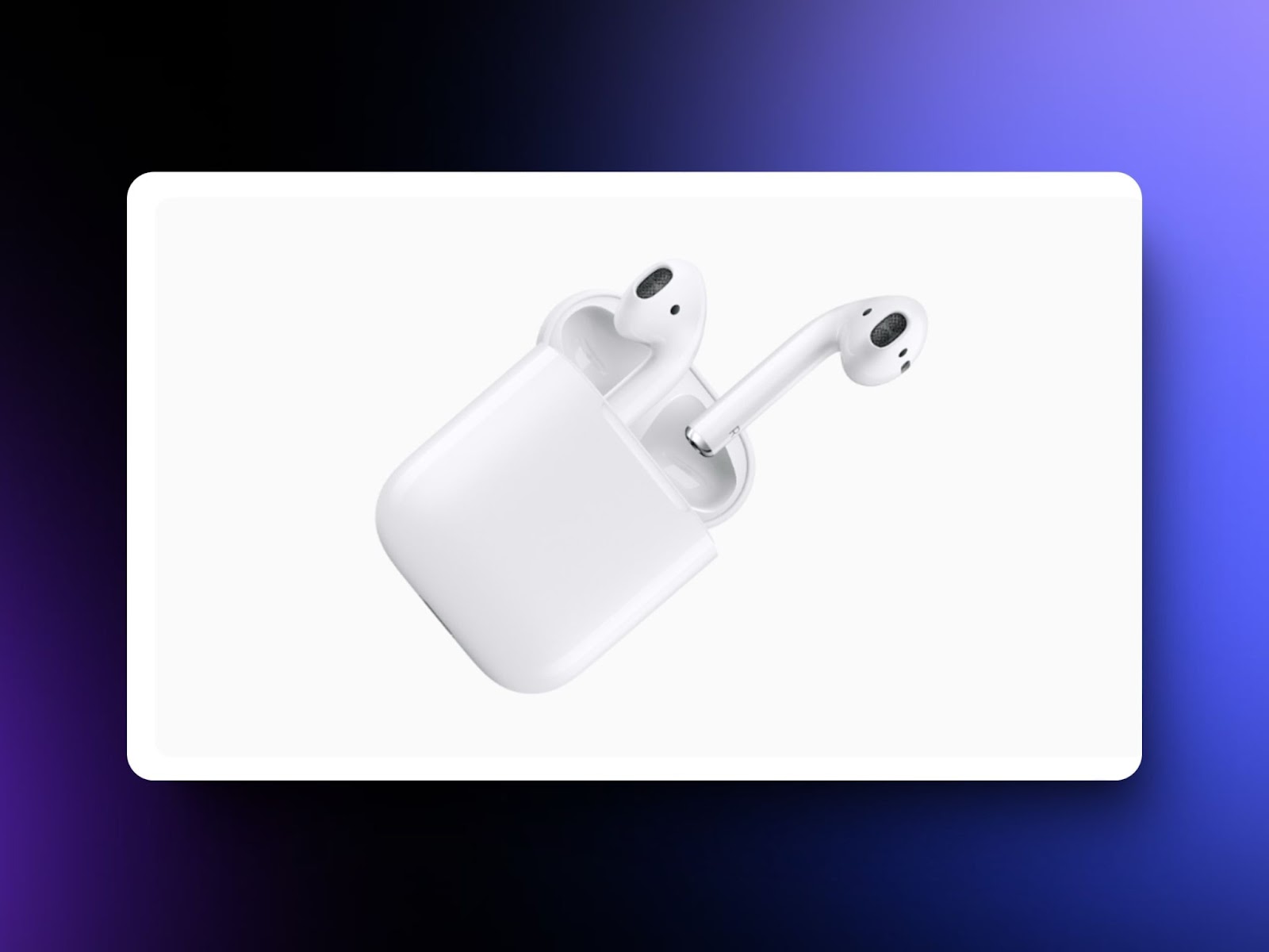 image of Apple AirPods in white case highlighting sleek design, wireless functionality, and compatibility with Apple devices on a clean background.