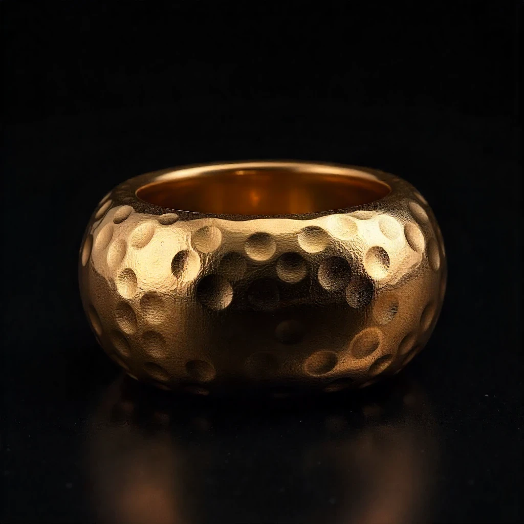 Textured gold ring