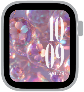 bubble garden Apple Watch face preview 1 featuring floral, modern, summer, and spring.