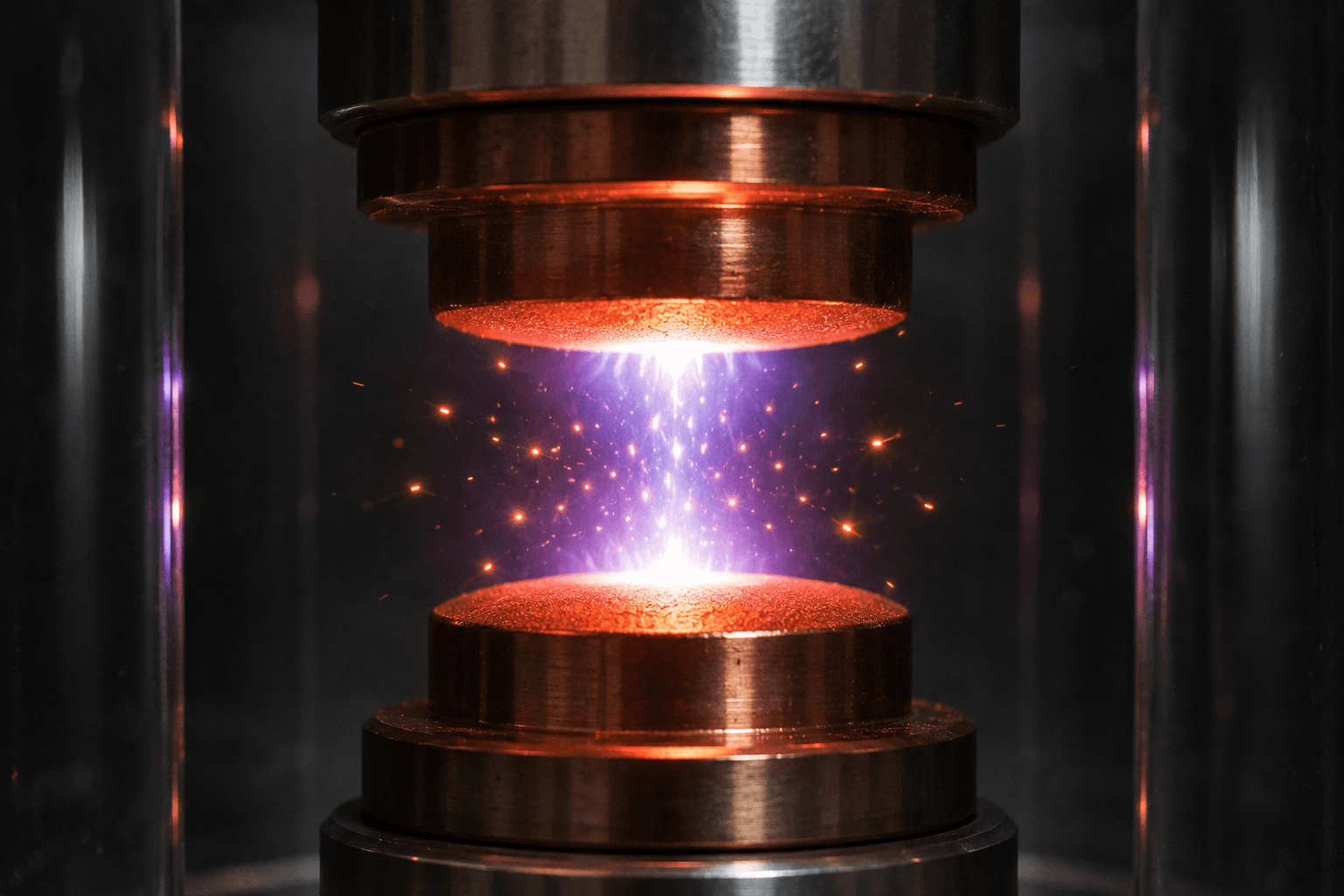 heated vacuum breaker contact surface releasing free electrons that sustain the arc