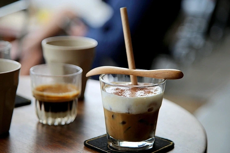Vietnamese iced coffee close-up