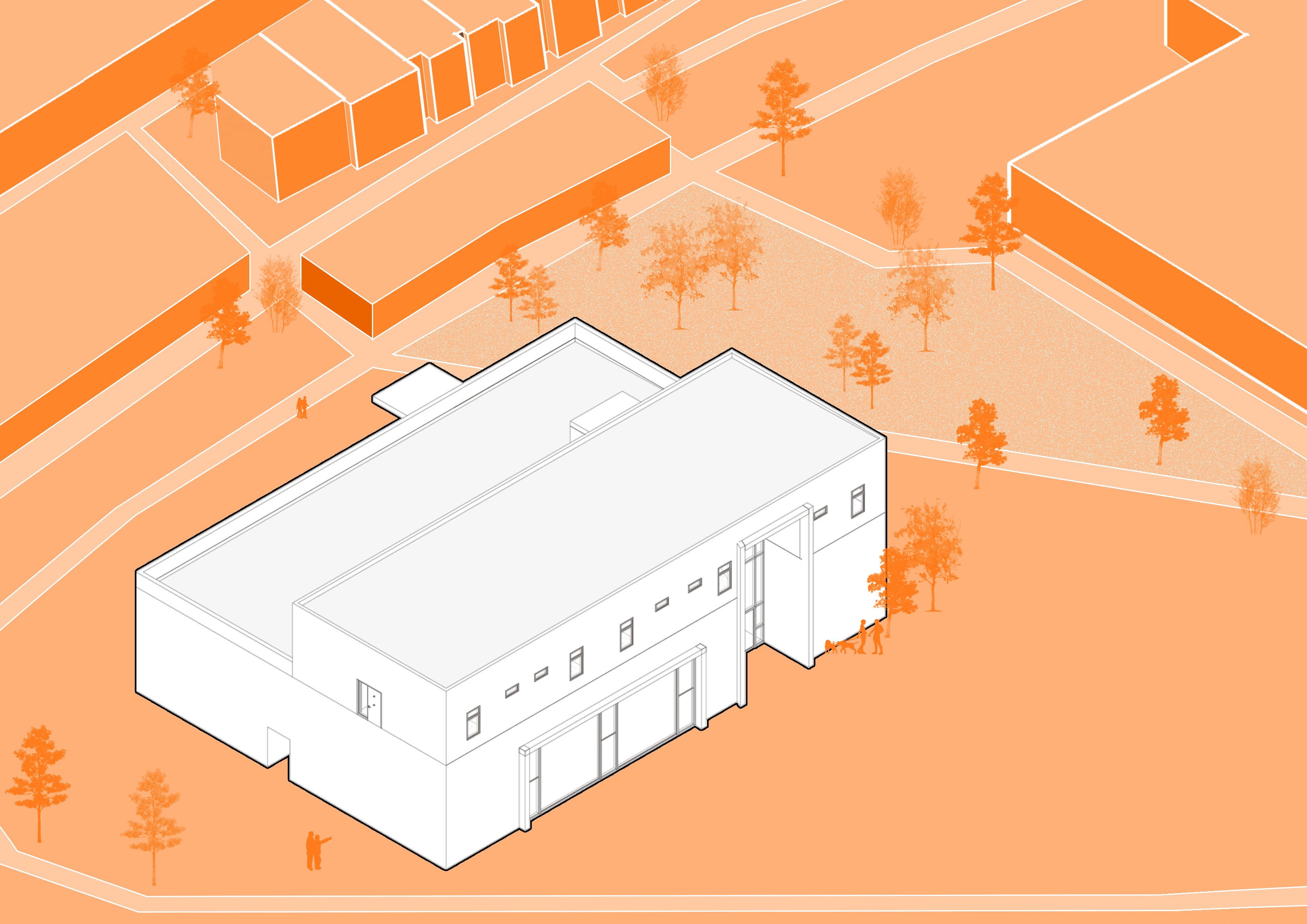 Site plan, isometric view