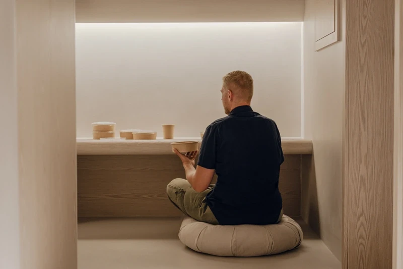 Man in dining area