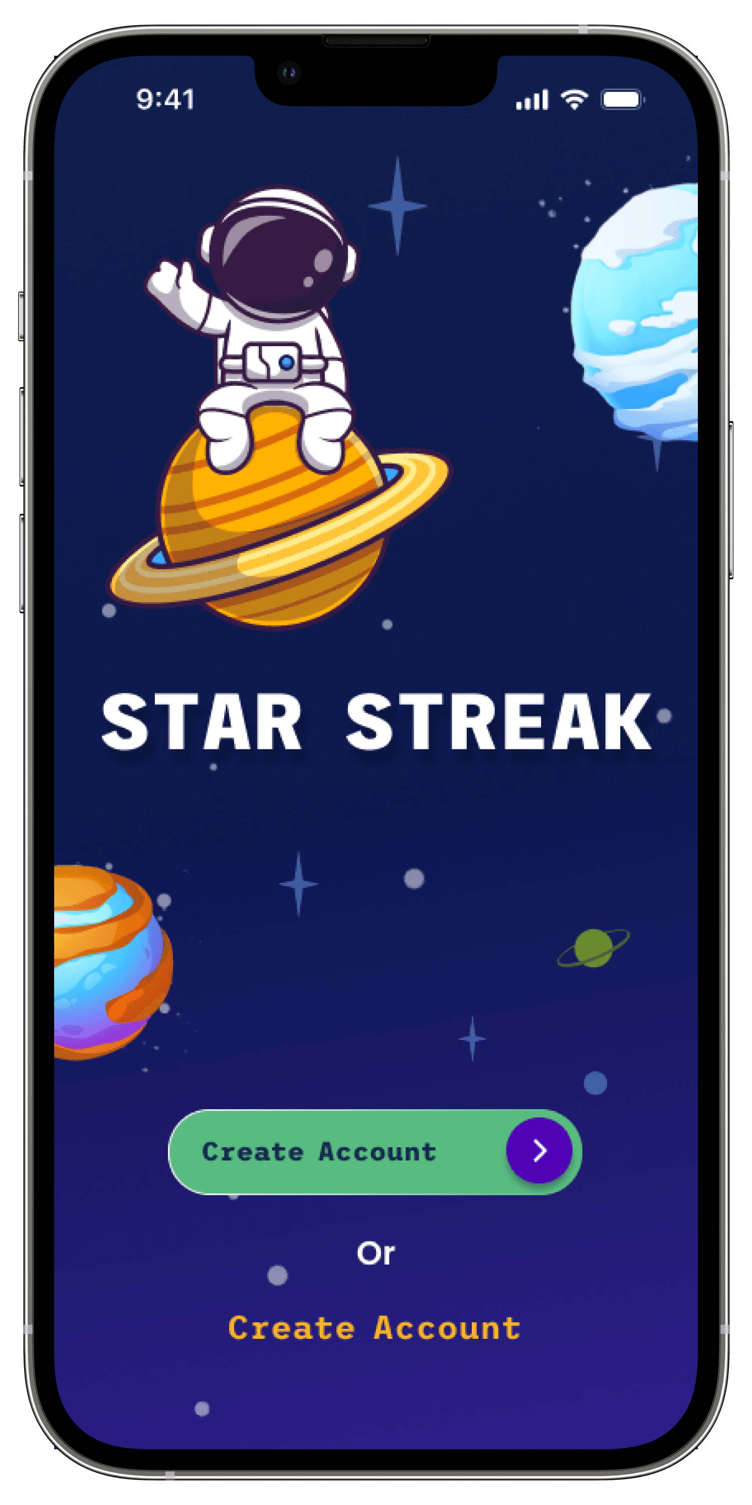 Star Streak Home Screen Mobile Mockup