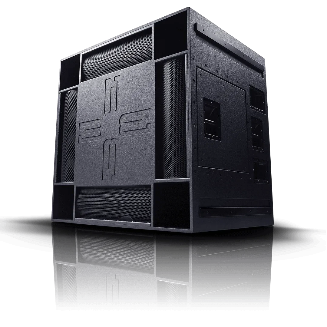 Large black speaker unit with logo