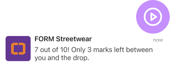 Push notification for a streatwear brand