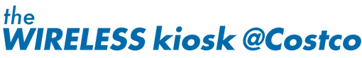 Logo of wireless kiosk at Costco