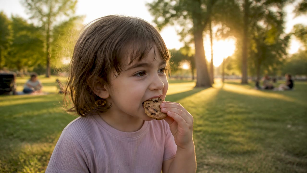 Primer plano de un niño probando alimentos con distintas texturas