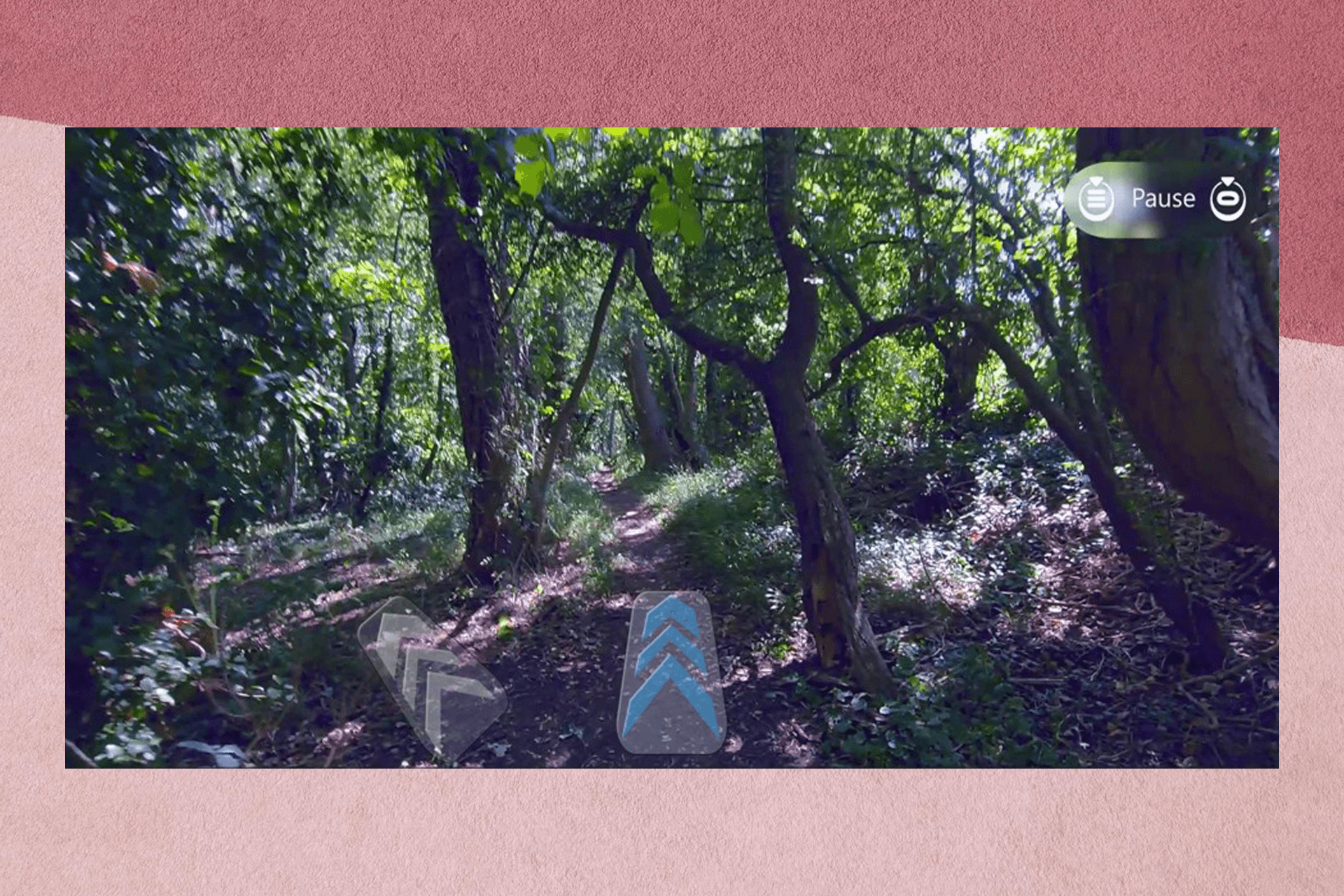 Still frame of direction selection in the VR experience