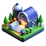 3D isometric farm building - Agricultural rodent control for farm buildings and facilities