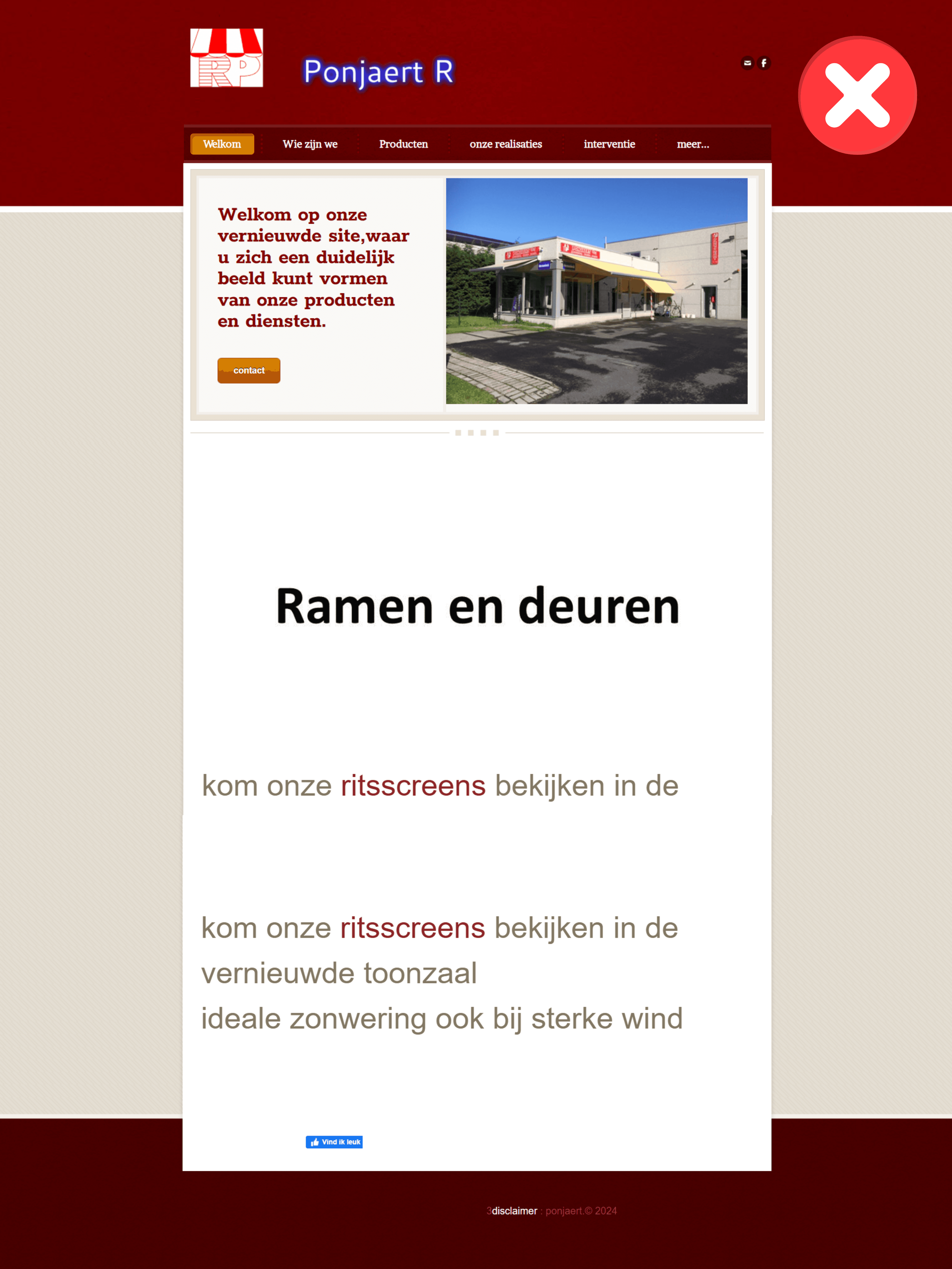 Oude website