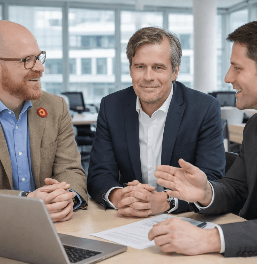 person sitting in a chair in front of a man