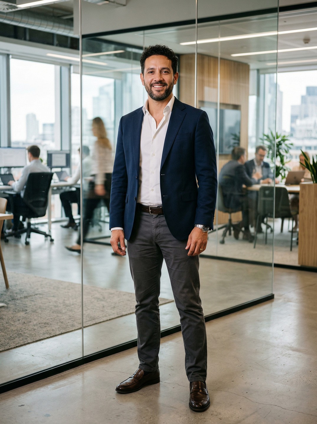 Real estate broker in professional office setting