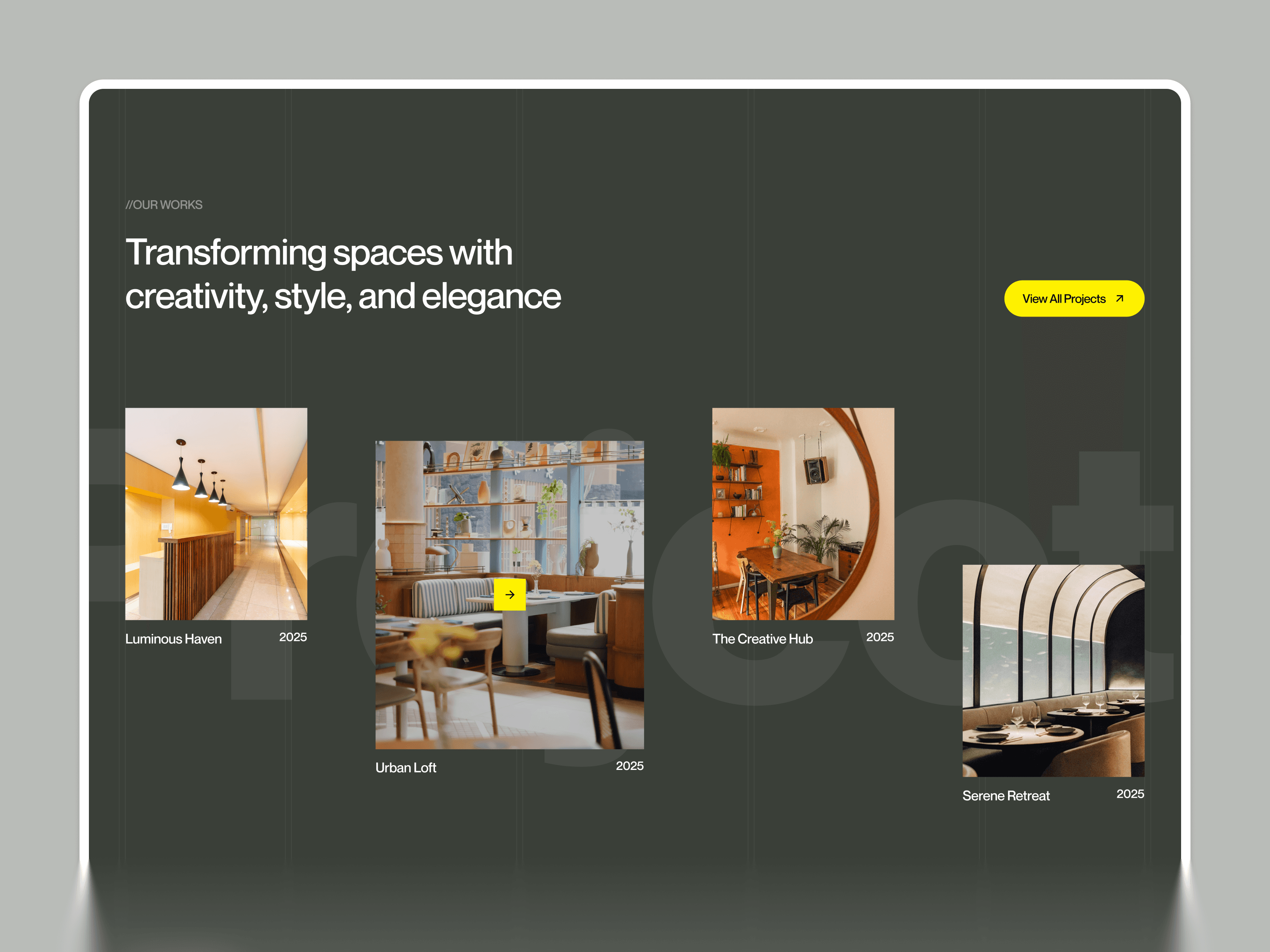 webflow interior design template