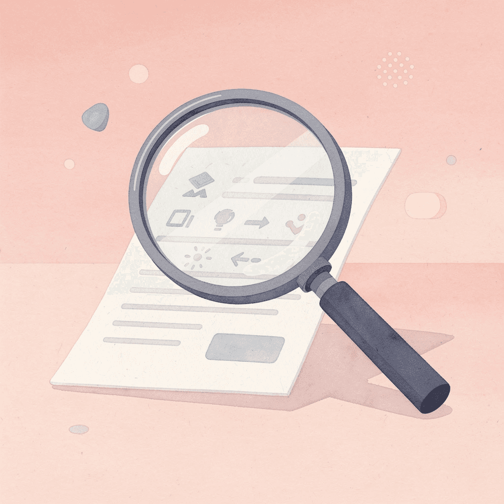  Magnifying glass examining patterns and structures