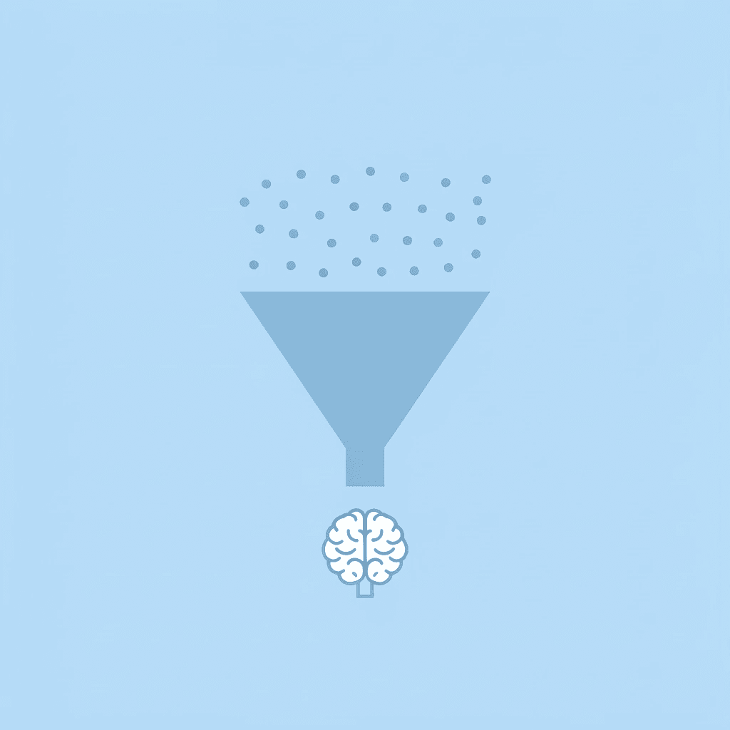  Funnel showing complex self-identity concept being distilled into simple, concrete categories