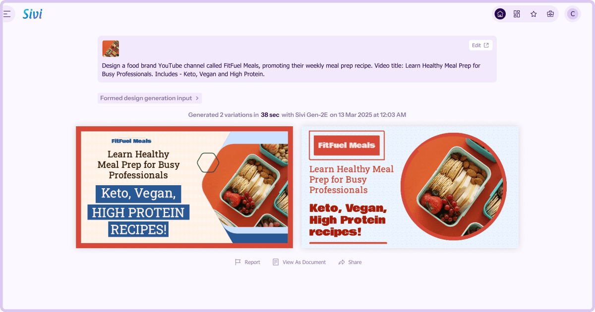 Sivi: Food banner design generator