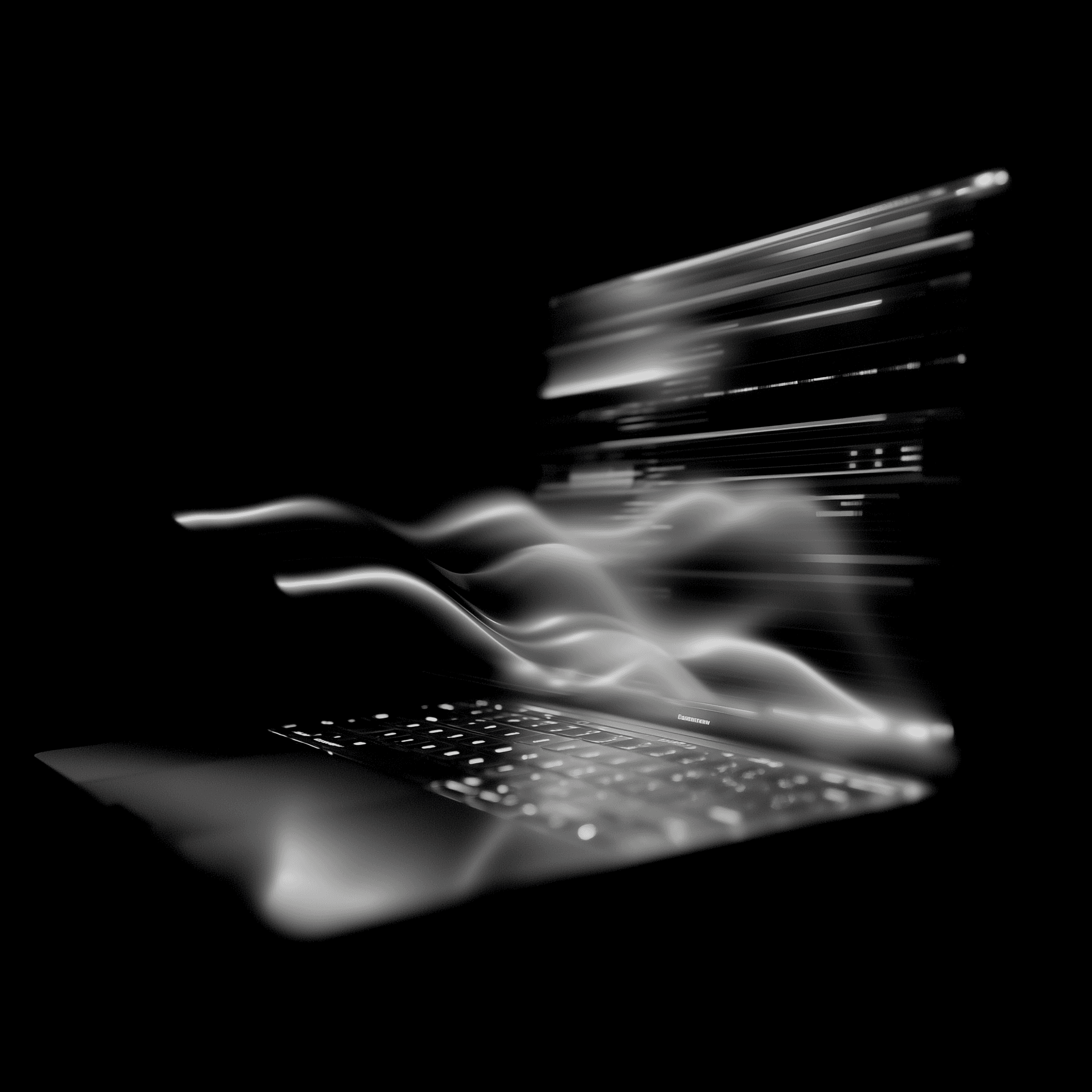 white oval shape with a black background