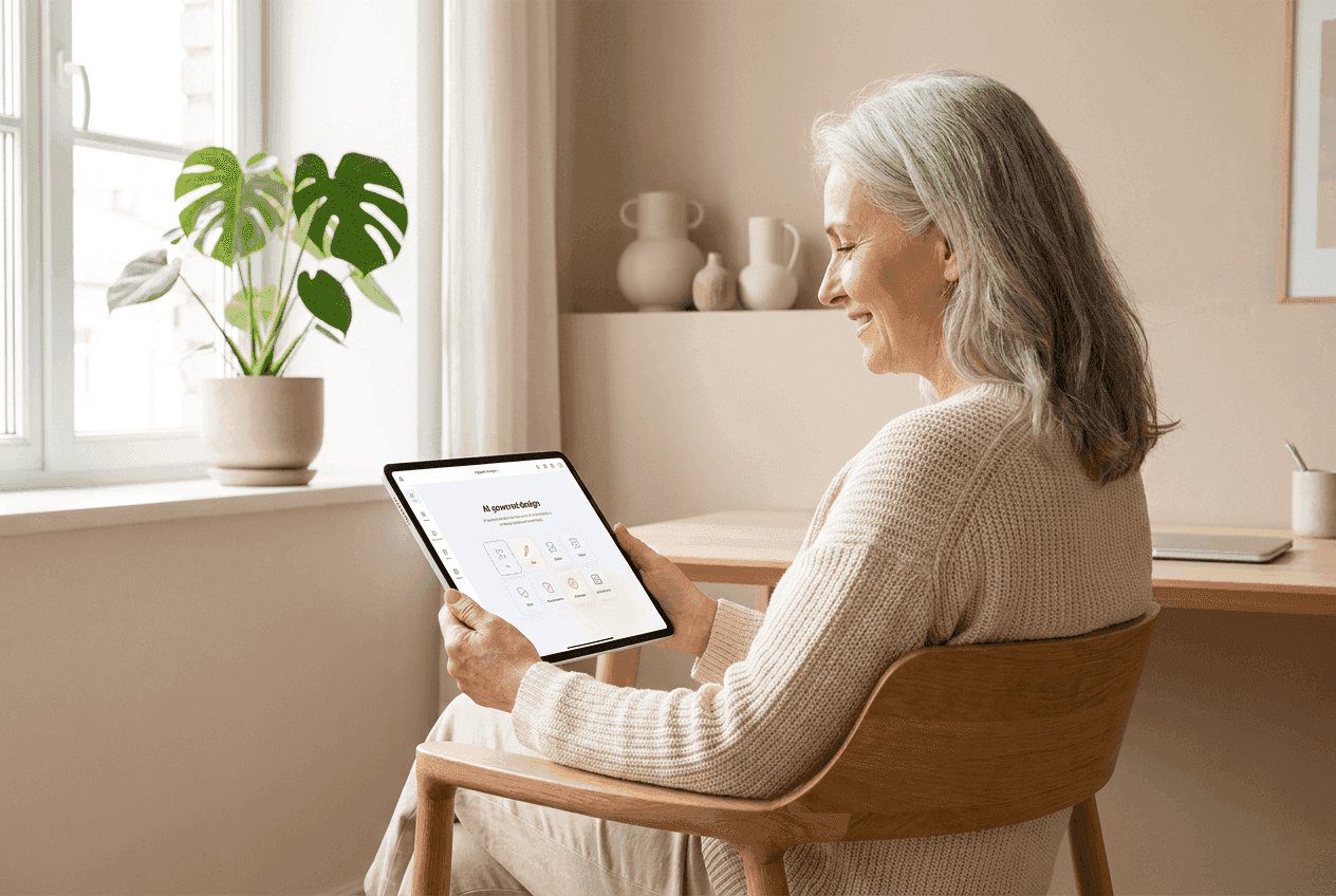 types on a computer while an AI agent takes care of incoming emails and patient calls