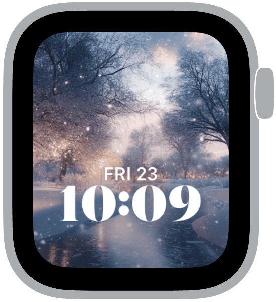 an apple watch face from the winter wonderland collection