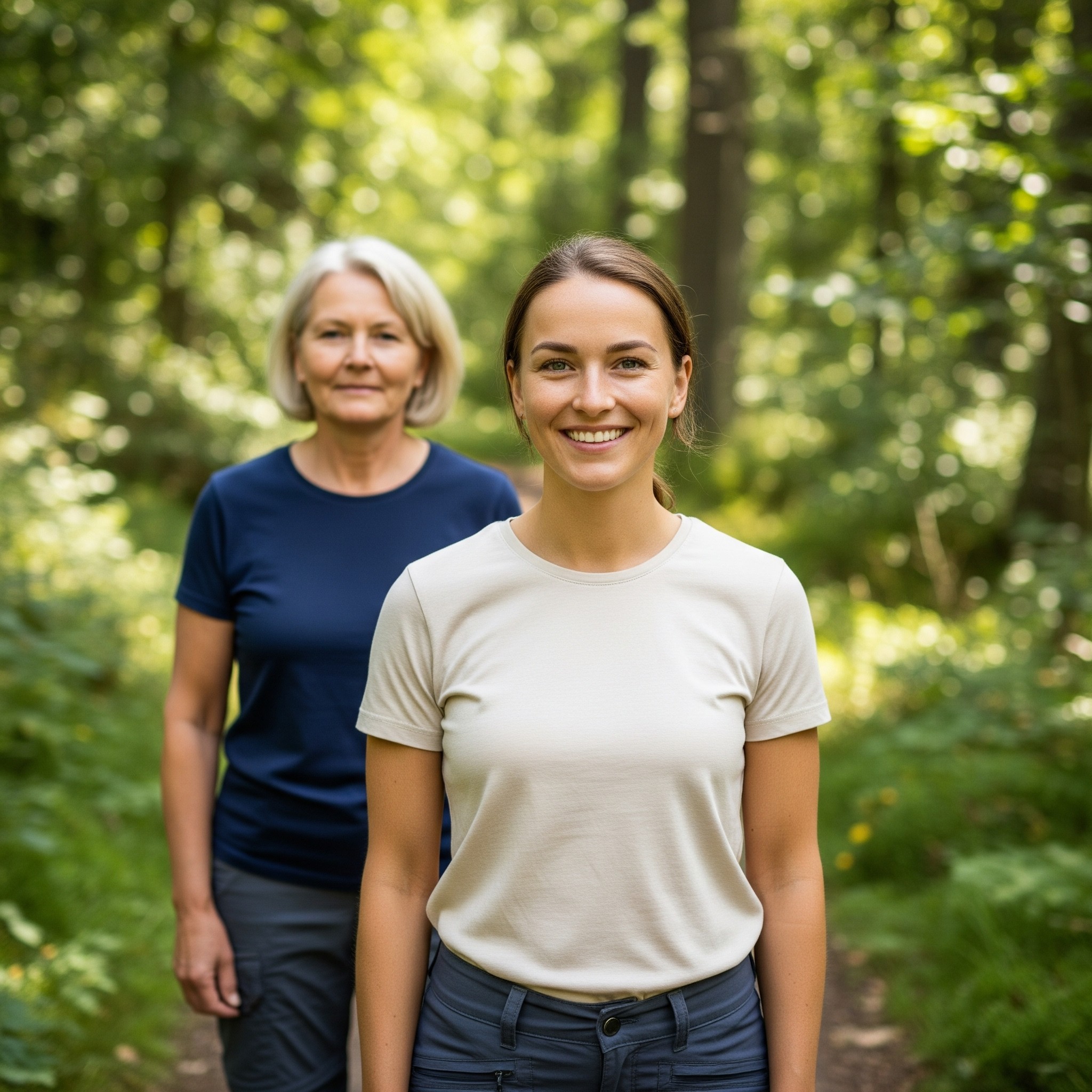 Een vrouw samen met haar moeder