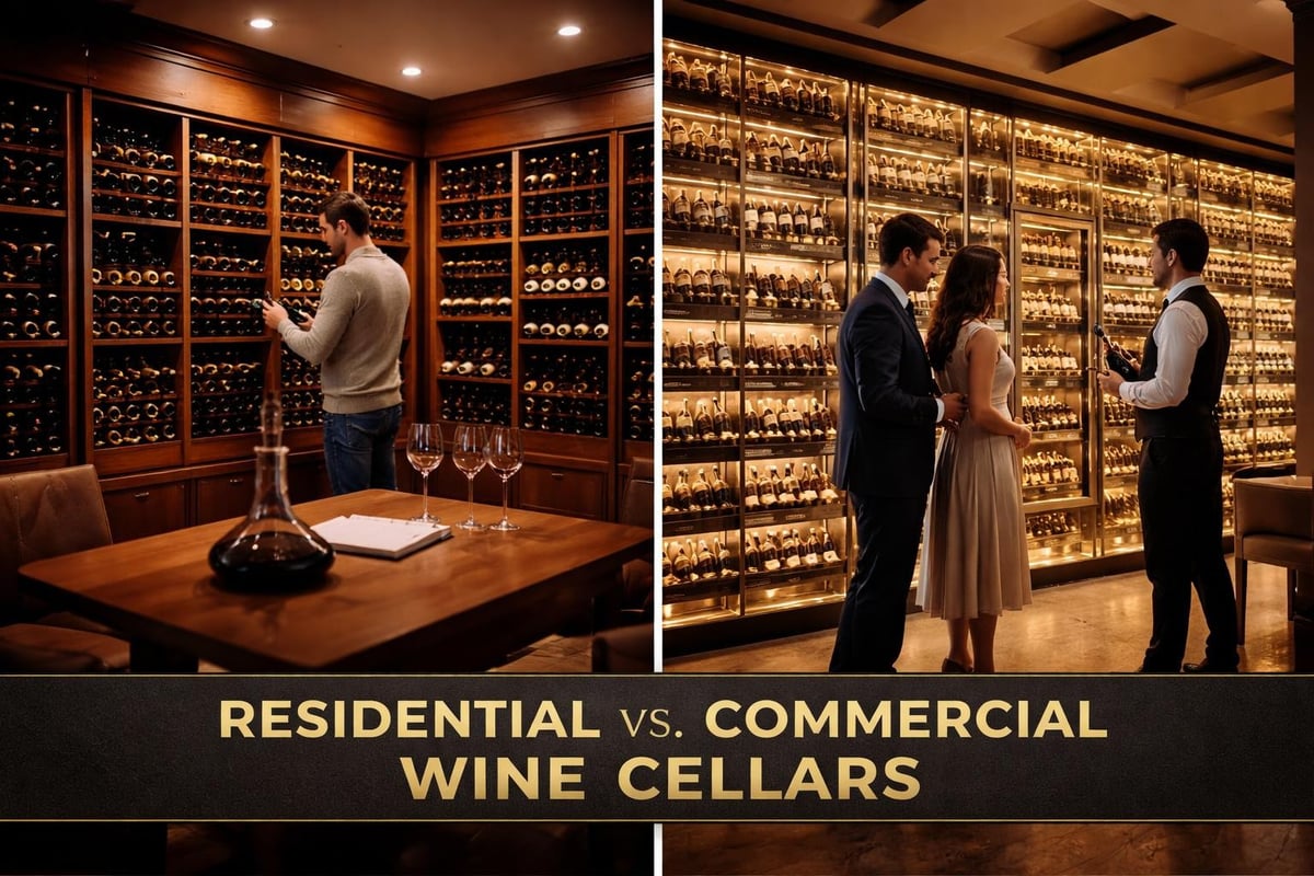 Commercial wine cellar features