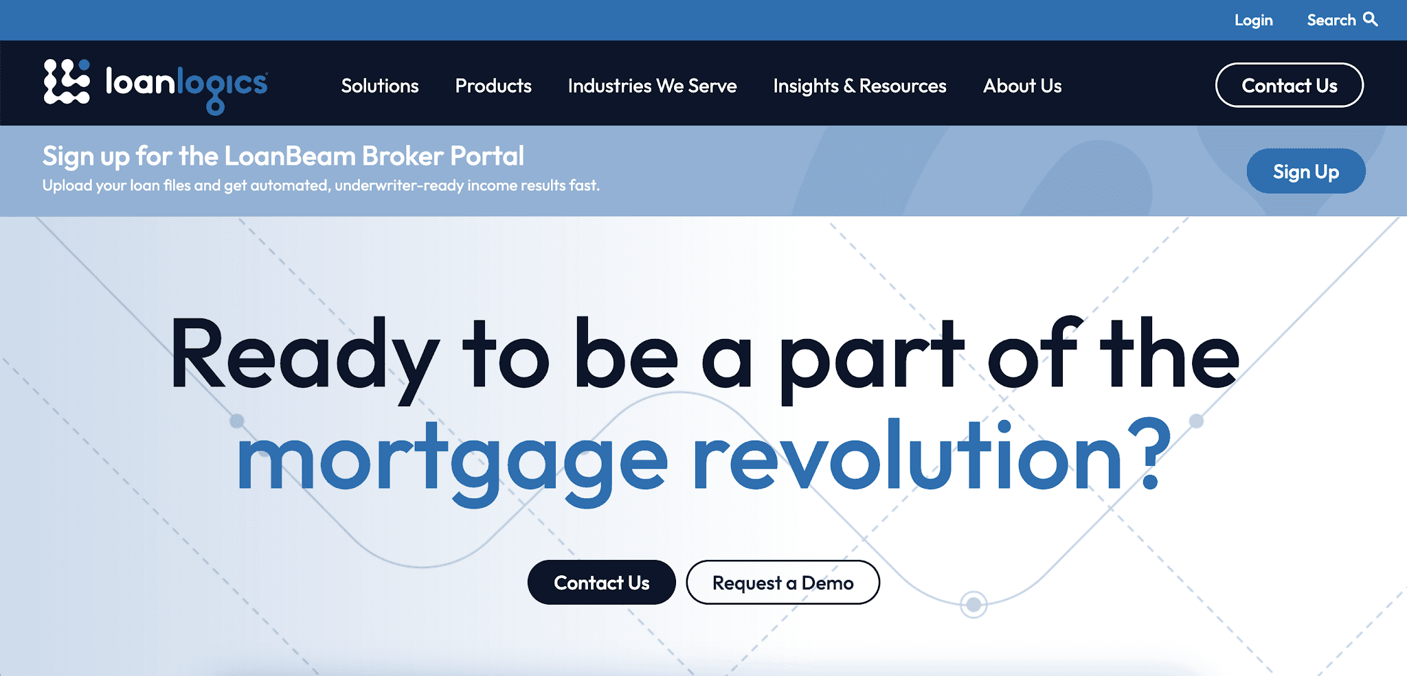 LoanLogics web homepage