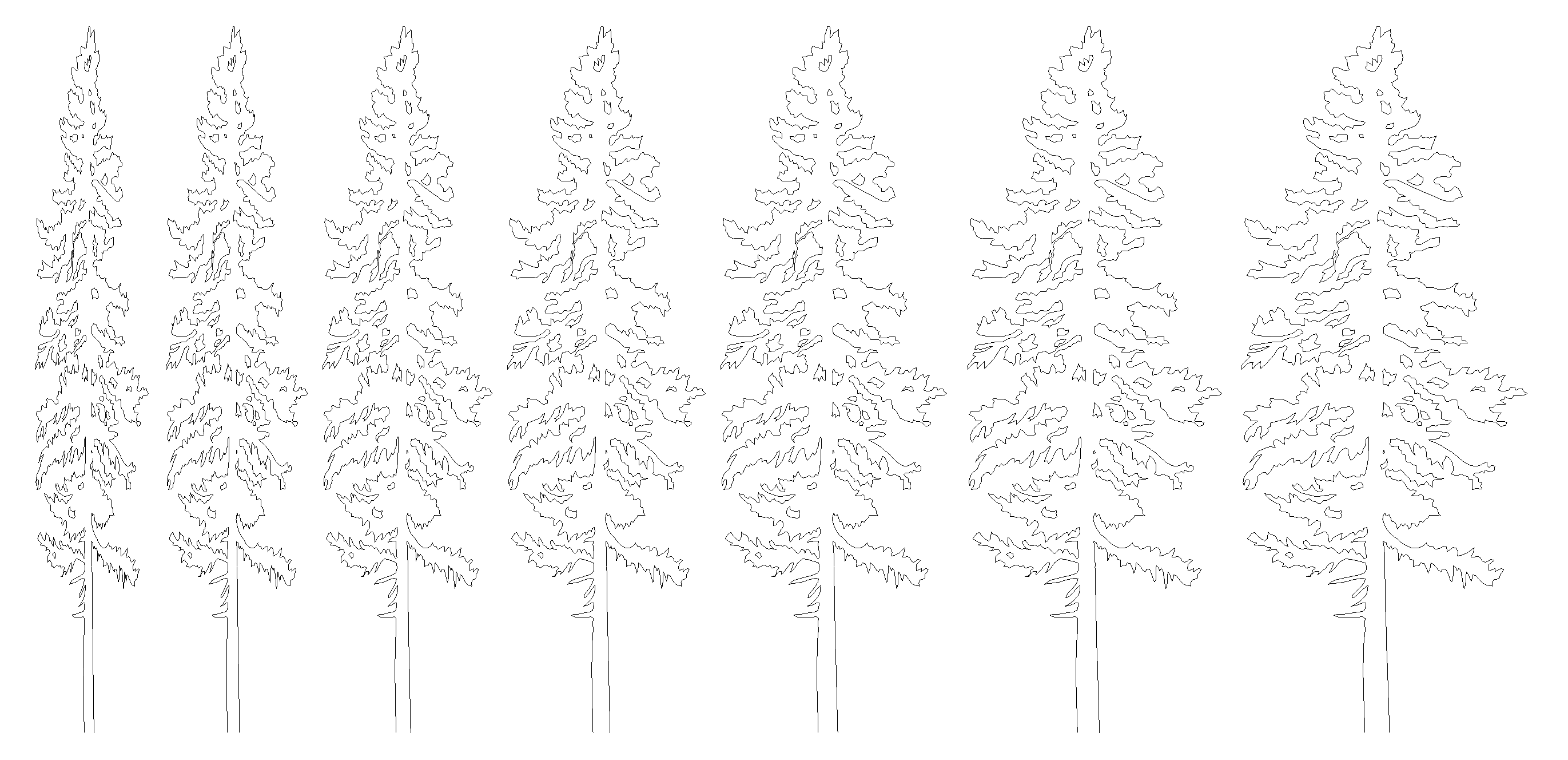 Elevation showing how crown diameter values affect aspect ratio for nested elevation DWG.