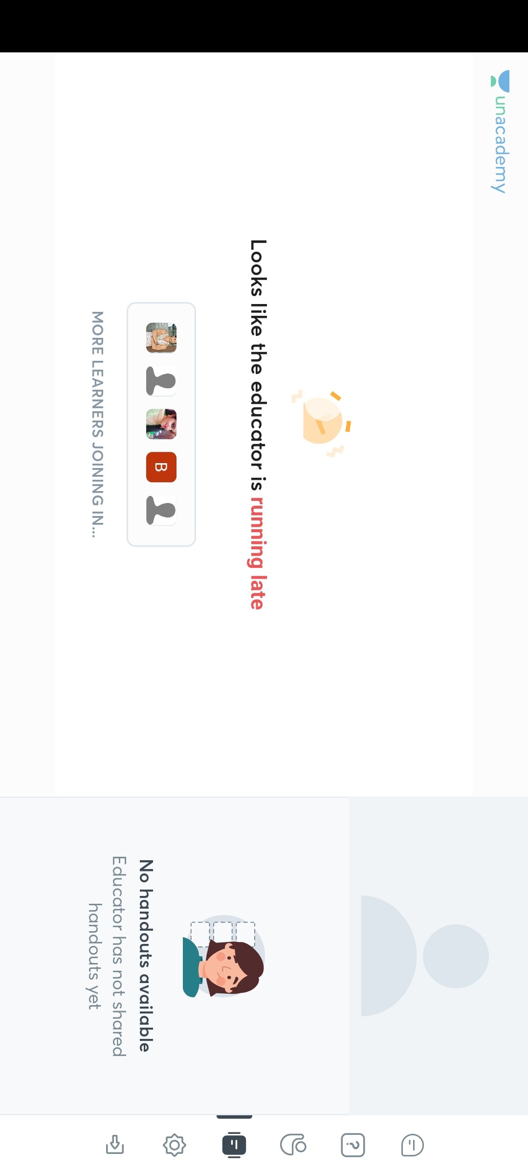 Unacademy Now Handable Available Screen