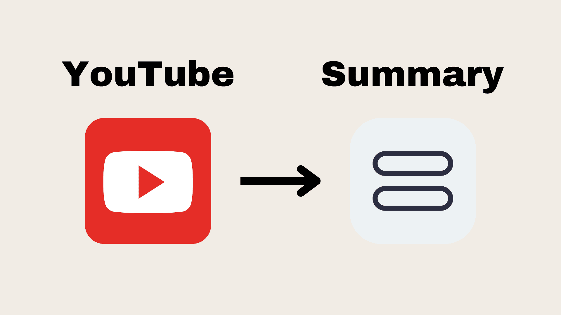  YouTube icon transitioning to text summary - How To Write A Video Summary