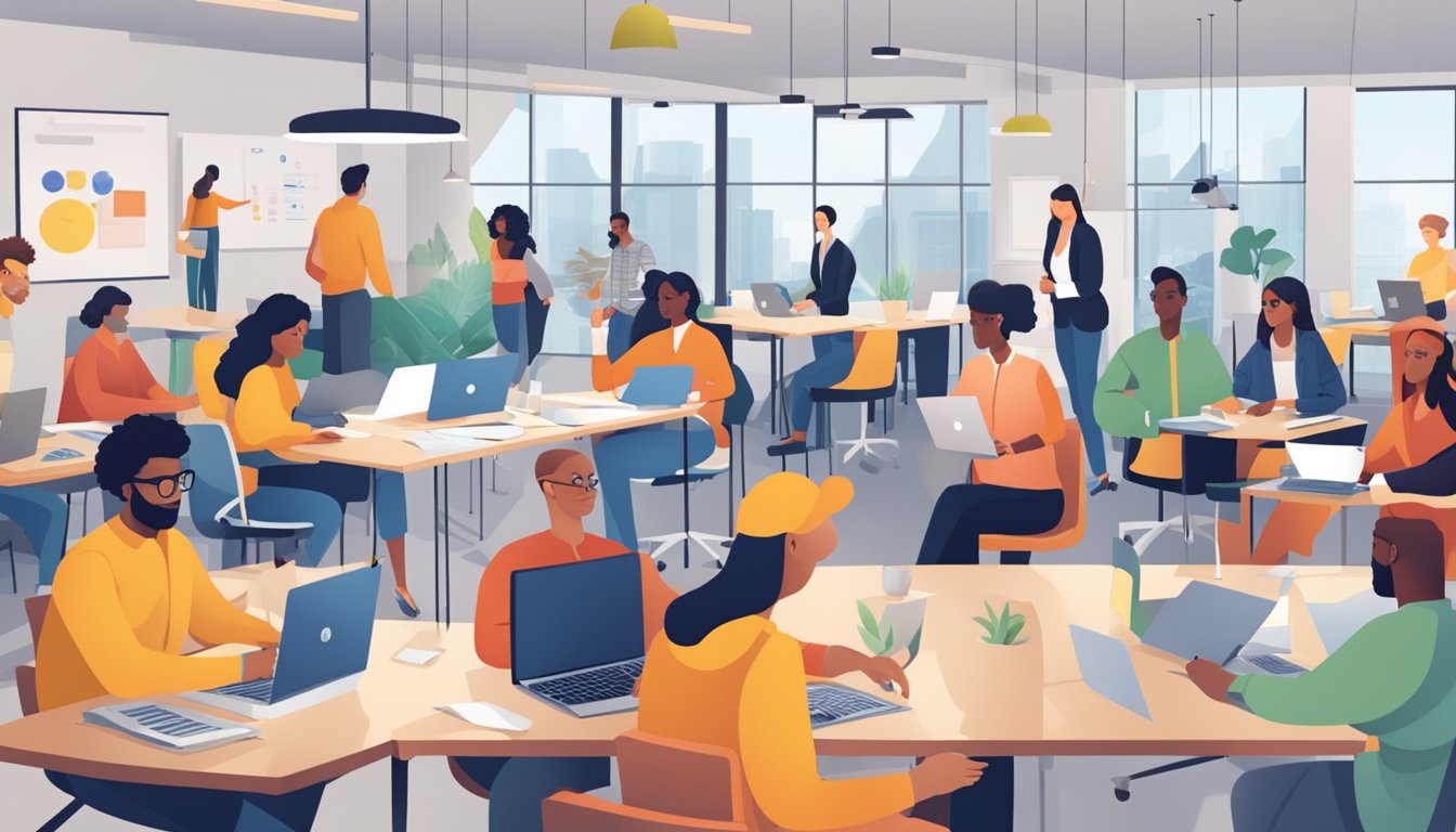 Dieses Bild zeigt die feierliche Eröffnung eines Inklusions- und Vielfaltstrainings durch einen Equal Opportunity Employer, symbolisiert durch offene Türen für alle.