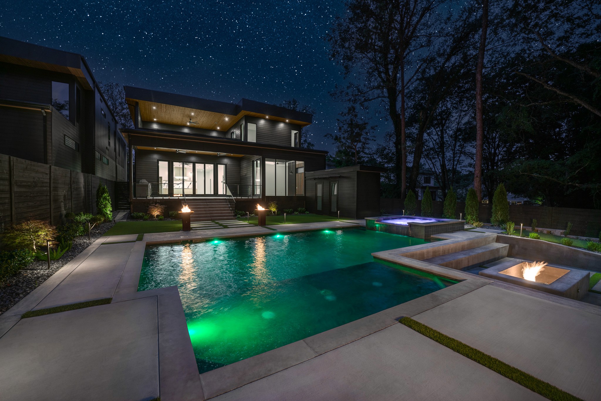 harding home at twilight by richland building partners